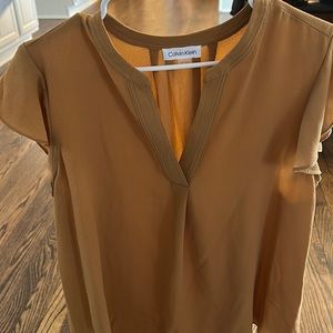 Calvin Klein ruffle sleeve blouse